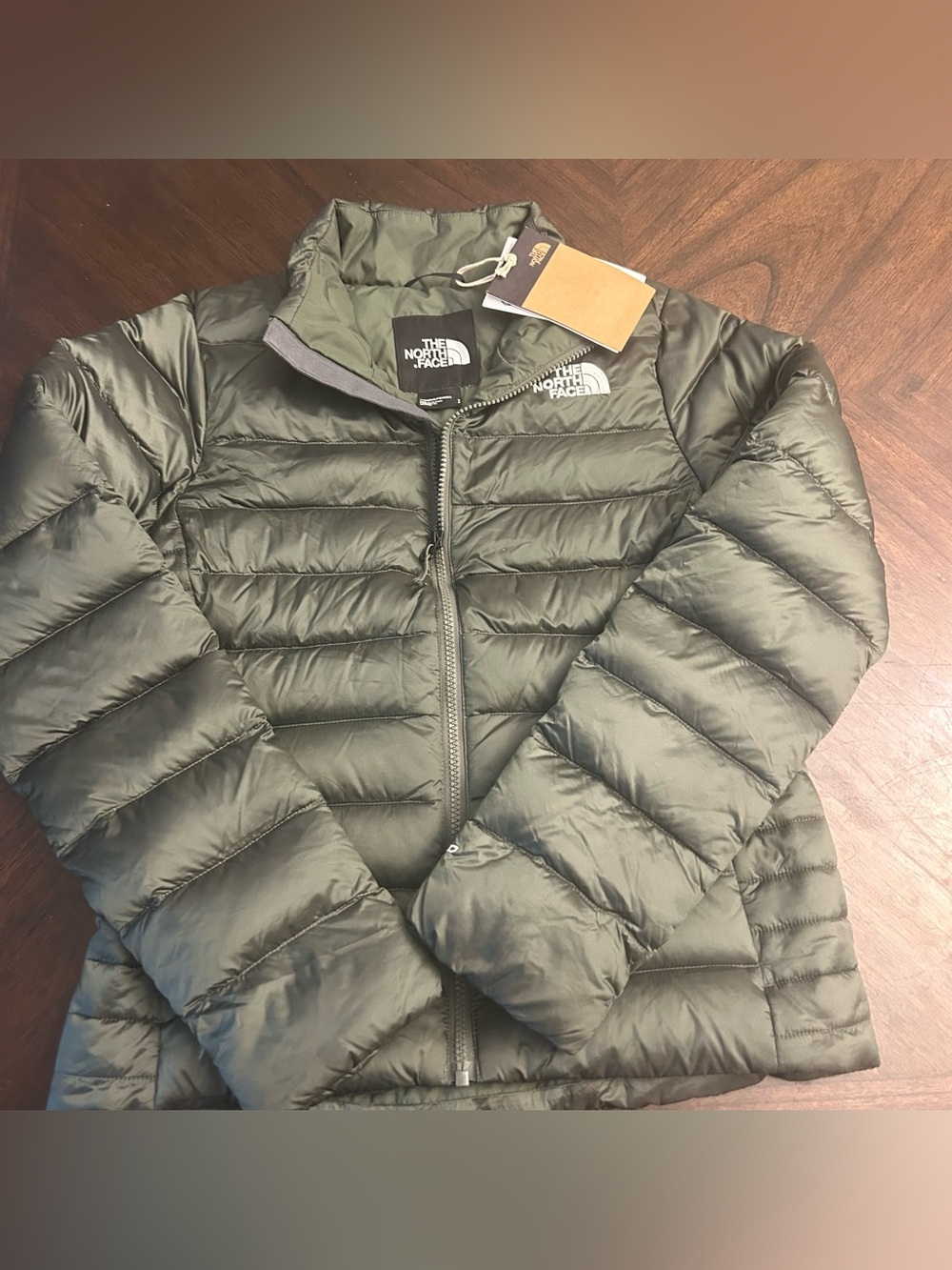 The North Face Women's Classic Down Jacket, New Taupe Green, X-Large New